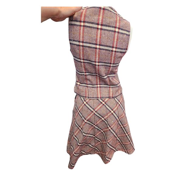 Mister Leonard Wool Blend Gray Plaid Skirt and Vest Set Womens size 10 Vintage 6 - Picture 6 of 12